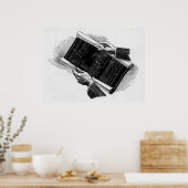 ヴィンテージビジネス、手、建築設計図 ポスター (キッチン)