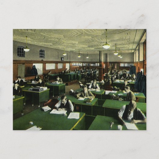 ヴィンテージビジネス、新聞社のジャーナリスト ポストカード (正面)