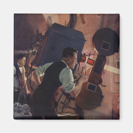 ヴィンテージビジネス、映画館の映写技師 マグネット (正面)