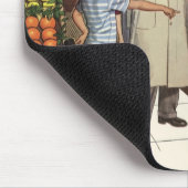 ヴィンテージビジネス、果物置き（食料雑貨店と少年） マウスパッド (コーナー)