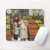 ヴィンテージビジネス、果物置き（食料雑貨店と少年） マウスパッド (マウス)