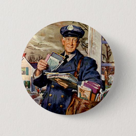 ヴィンテージビジネス、郵便配達人 缶バッジ (正面)