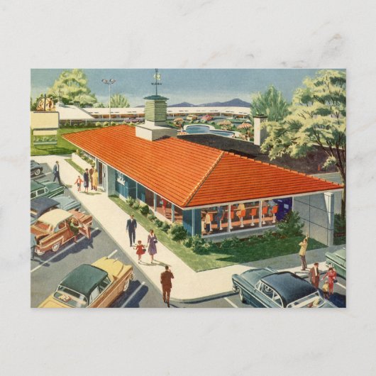 ヴィンテージビジネス、50sファミリーレストランダイナー ポストカード (正面)