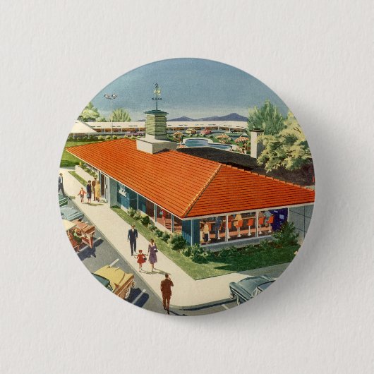 ヴィンテージビジネス、50sファミリーレストランダイナー 缶バッジ (正面)