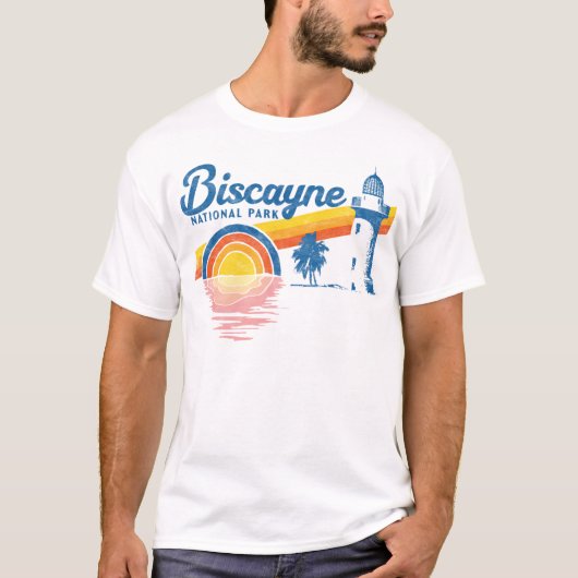 ヴィンテージビスケイン国立公園レトロ80の Tシャツ (正面)