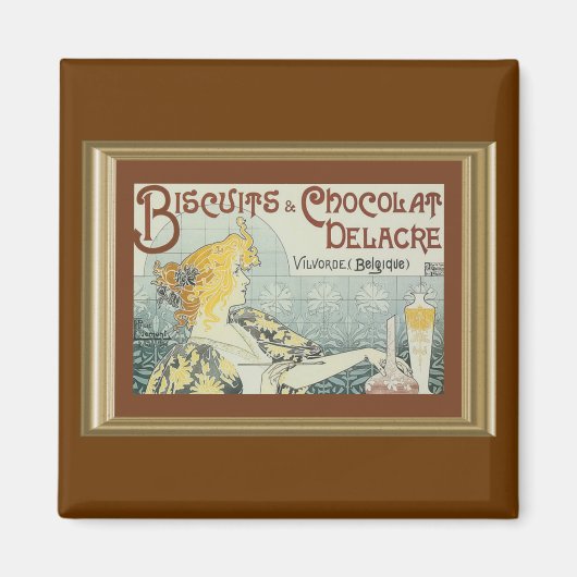 ヴィンテージビスケットショコラデレーカーアダマグネット マグネット (正面)