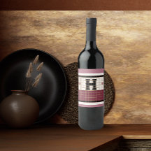 ヴィンテージビストロタイルクランベリーおよび金ゴールドモノグラム