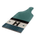 ヴィンテージビストロタイルターコイズモノグラム カッティングボード (角)