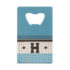 ヴィンテージビストロタイル金ゴールドモノグラム クレジットカード栓抜き