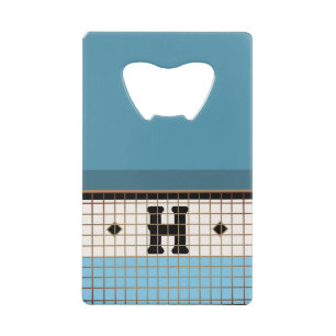 ヴィンテージビストロタイル金ゴールドモノグラム クレジットカード栓抜き