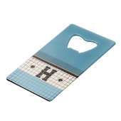 ヴィンテージビストロタイル金ゴールドモノグラム クレジットカード栓抜き (裏面アングル)