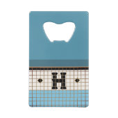 ヴィンテージビストロタイル金ゴールドモノグラム クレジットカード栓抜き (裏面)