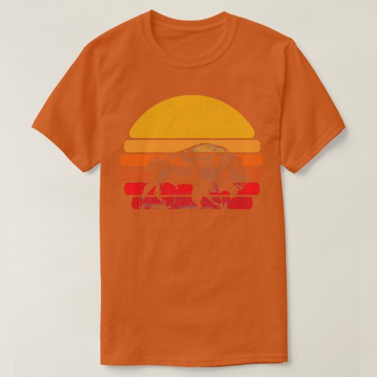 ヴィンテージビソン狩りハンターレトロ2 Tシャツ (デザイン正面)