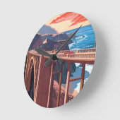 ヴィンテージビッグシュルビクビーブリッジUSA観光 ラウンド壁時計 (傾斜)