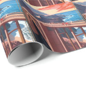 ヴィンテージビッグシュルビクビーブリッジUSA観光 ラッピングペーパー (ロールコーナー)