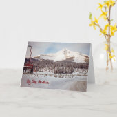 ヴィンテージビッグスカイモンタナスキー場写真 カード (黄色い花)