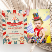 ヴィンテージビッグトップサーカスカーニバル誕生日写真 招待状