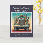 ヴィンテージビッグトラックあなたはクラシック誕生日カード カード (黄色い花)