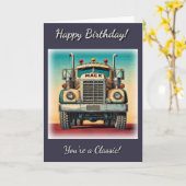 ヴィンテージビッグトラックあなたはクラシック誕生日カード カード (黄色い花)