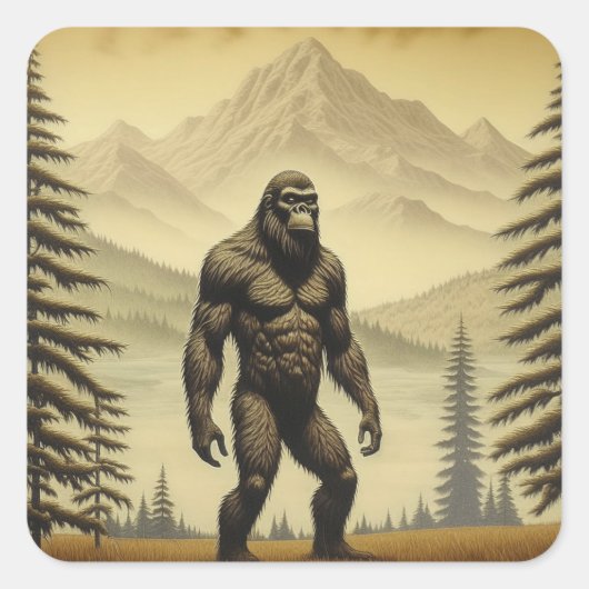 ヴィンテージビッグフットin山と松 スクエアシール (正面)