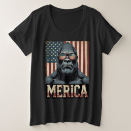 ヴィンテージビッグフットMerica 7月の愛国心の4th プラスサイズTシャツ