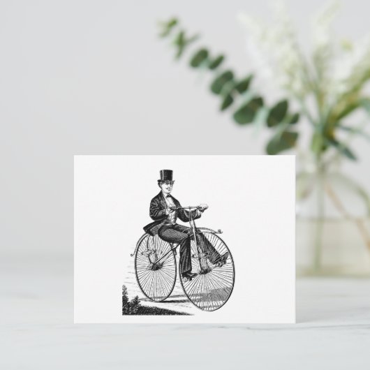 ヴィンテージビッグホイール自転車ビクトリアンサイクリング ポストカード (スタンド正面)