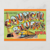 ヴィンテージビッグレターカウンシルブルーフスアイオワ ポストカード (正面)