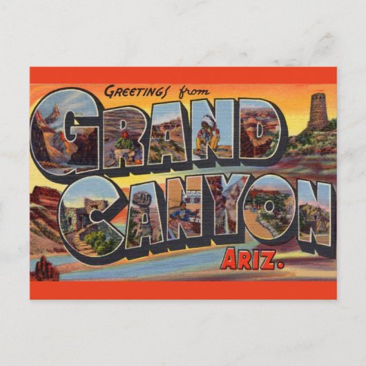 ヴィンテージビッグレターグランドキャニオンアリゾナ ポストカード (正面)