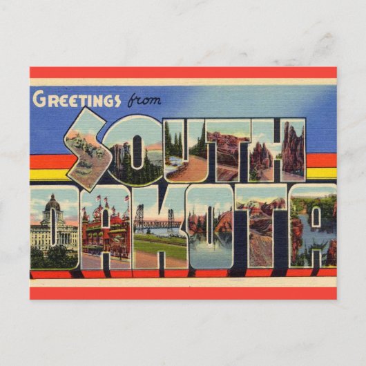 ヴィンテージビッグレターサウスダコタ ポストカード (正面)