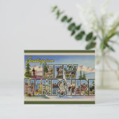 ヴィンテージビッグレターニューハンプシャー ポストカード (スタンド正面)