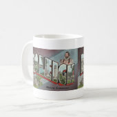 ヴィンテージビッグ・レターRALEIGH、NCはがき コーヒーマグカップ (正面左)