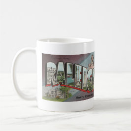 ヴィンテージビッグ・レターRALEIGH、NCはがき コーヒーマグカップ