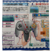 ヴィンテージビデオゲーム制御装置 シャワーカーテン (正面)