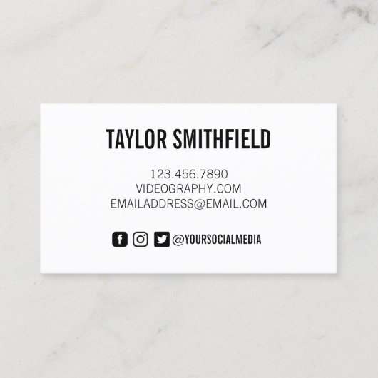 ヴィンテージビデオビデオカメラVideography名刺 名刺 (裏面)