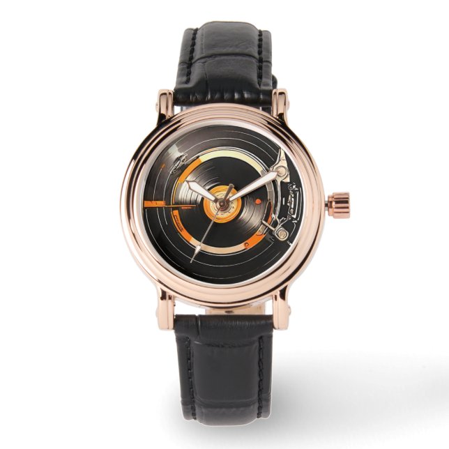 ヴィンテージビデオ：レトロレコード 腕時計 (正面)