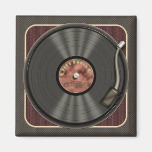 ヴィンテージビニルレコード四角磁石 マグネット