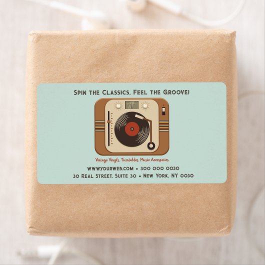 ヴィンテージビニールターンテーブルミュージックショップ出荷ラベル ラベル (インサイチュ)
