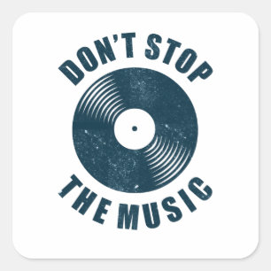ヴィンテージビニールレコードDJことわざ音楽ミュージシャン スクエアシール