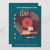 ヴィンテージビニール&ピアノジャズデイ招待状 招待状 (正面/裏面)