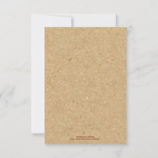 ヴィンテージビネヤードとコルク結婚式のRSVP返信 出欠カード (裏面)