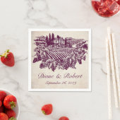 ヴィンテージビネヤードワイナリーブルゴーニュカスタムウェディング スタンダードカクテルナプキン (インサイチュ)