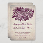 ヴィンテージビネヤードワイナリーブルゴーニュ結婚ーズ 招待状 (正面/裏面)