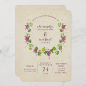 ヴィンテージビネヤード|ワインをテーマにした結婚式招待状 招待状 (正面/裏面)