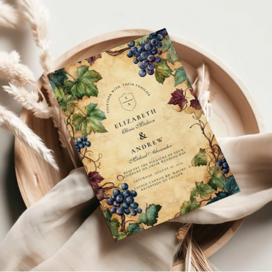 ヴィンテージビネヤ結婚ードテーマ 招待状