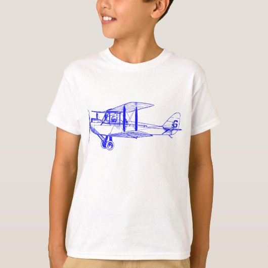 ヴィンテージビプレーン – 青 Tシャツ (正面)