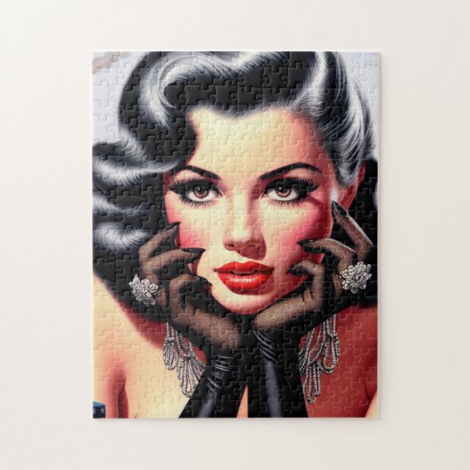 ヴィンテージビューティフルガールポートレート ジグソーパズル (縦)