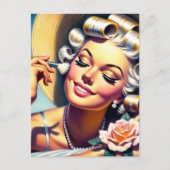 ヴィンテージビューティフルガールポートレート ポストカード (正面)