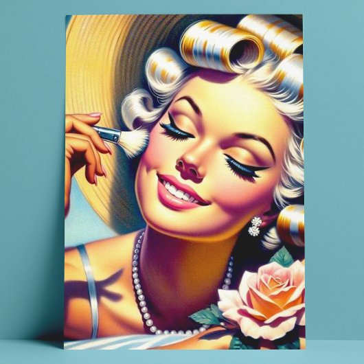 ヴィンテージビューティフルガールポートレート ポストカード