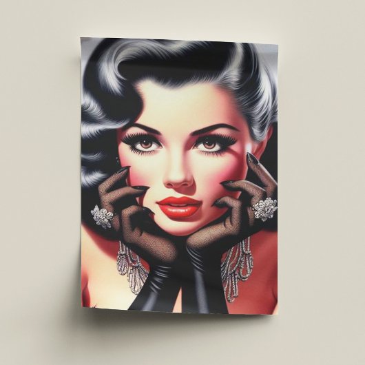 ヴィンテージビューティフルガールポートレート 薄葉紙