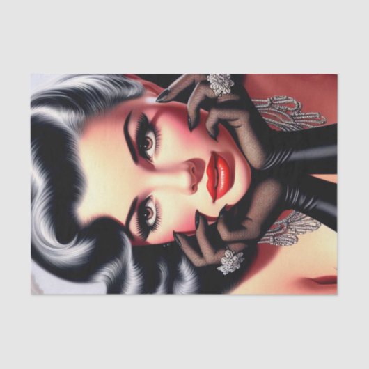 ヴィンテージビューティフルガールポートレート 薄葉紙 (正面)